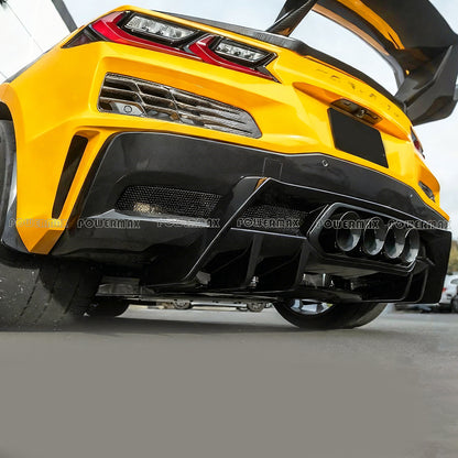 For 2023+ Chevrolet Corvette C8 Z06 RV2 Style Carbon Fiber Rear Diffuser Bumper Lip
