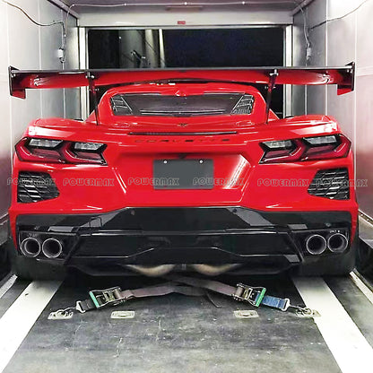 Forged Carbon Fiber ZR1 ZTK Style Rear High Wing Spoiler With Brackets For Chevrolet Corvette C8 2020+
