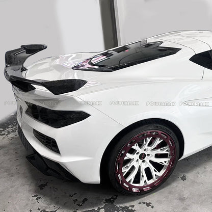 Dry Carbon Fiber Z07 Style Rear Wing Spoiler With Factory Brackets For Chevrolet Corvette C8 Z06 2020+