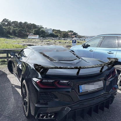 Forged Dry Carbon Fiber Z51 Style Rear High Wing Spoiler For Chevrolet Corvette C8 Stingray 2020+