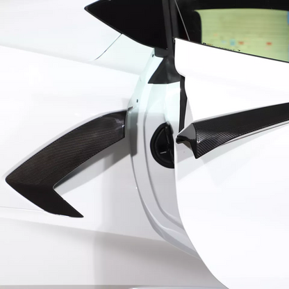 Dry Carbon Fiber Side Fender Vent Door Handle Boomerang Covers For Chevrolet Corvette C8 Stingray 2020+