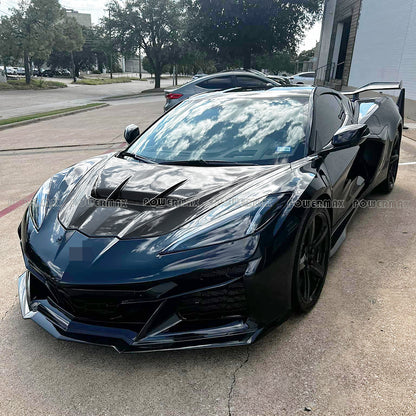 ZR1 Style Unpainted FRP Fiberglass Front Engine Hood Bonnet For Chevrolet Corvette C8 Stingray Z06 E-Ray