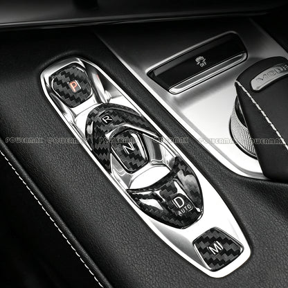 Dry Carbon Fiber Gear Shift Button Cover Trims for 2020+ Chevrolet Corvette C8 Stingray Z51 Z06 (4-Piece Set)