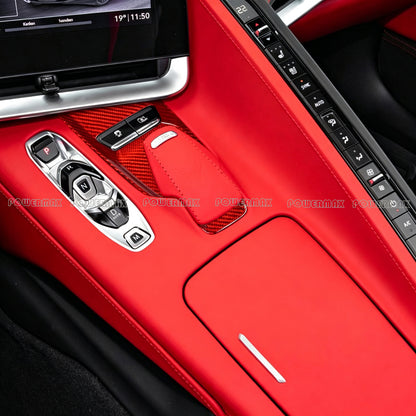 Dry Carbon Fiber Multimedia Screen Panel Trim Cover for 2020+ Chevrolet Corvette C8 Stingray Z51 Z06 Coupe Convertible