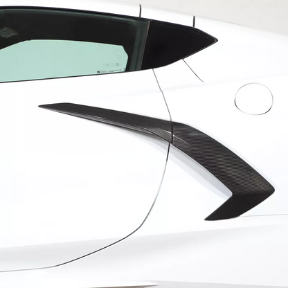 Dry Carbon Fiber Side Fender Vent Door Handle Boomerang Covers For Chevrolet Corvette C8 Stingray 2020+