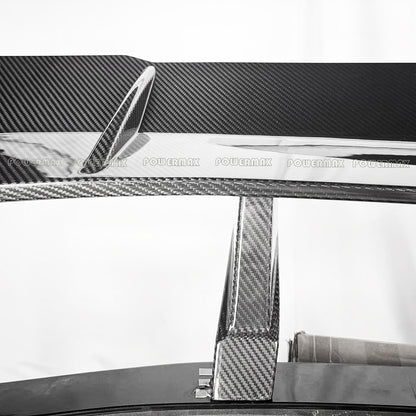 Dry Carbon Fiber ZR1 Style Rear High Wing Spoiler With Mounting Base Bracket For Chevrolet Corvette C8 Stingray 2020+