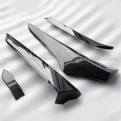 Dry Carbon Fiber Stick-On Side Door Handle Covers Trim For Chevrolet Corvette C8 Z06