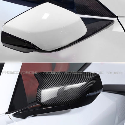 Dry Carbon Fiber Stick-On Side Mirror Covers Caps For Chevrolet Corvette C8 Stingray Z51 Z06 2020+