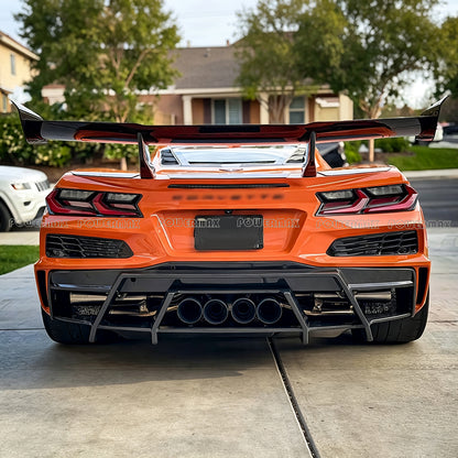 Dry Carbon Fiber V Pattern 1:1 ZR1 Style Rear Spoiler Wing for Chevrolet Corvette C8 Stingray Coupe Z51 Z06 ZR1