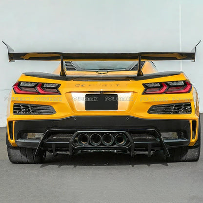 For 2023+ Chevrolet Corvette C8 Z06 RV2 Style Carbon Fiber Rear Diffuser Bumper Lip