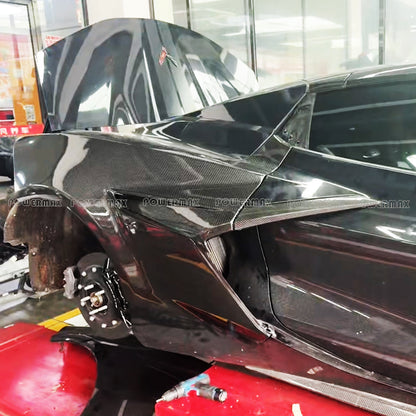 DRY Carbon Fiber Rear Quarter Panels for 20-Up Corvette C8 Z06 ZR1 Style Rear Side Fenders
