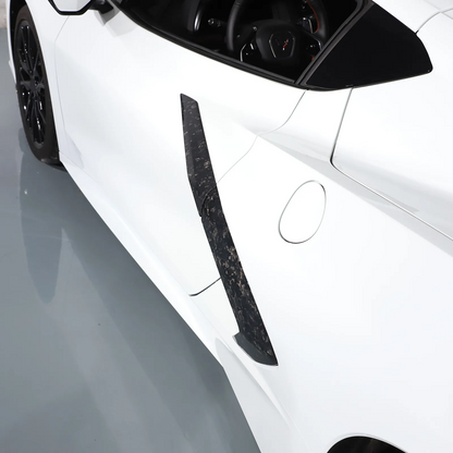 Dry Forged Carbon Fiber Side Fender Vent Door Handle Boomerang Covers For Chevrolet Corvette C8 Stingray 2020+