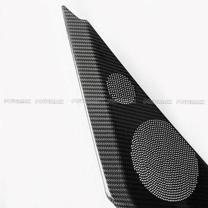 Dry Carbon Fiber Interior Door Speaker Cover Trims for 2020+ Chevrolet Corvette C8 Stingray Z51 Z06 (2-Piece Set)