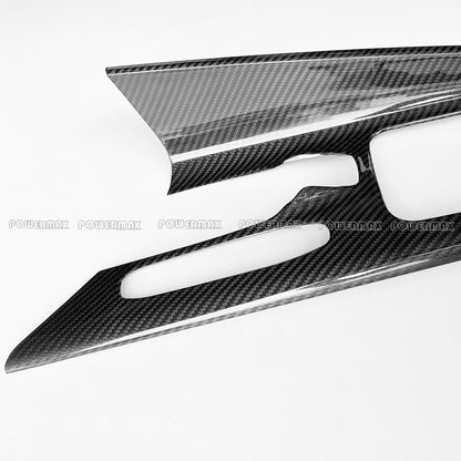 Dry Carbon Fiber Center Console Panel Trim Cover for 2020+ Chevrolet Corvette C8 Stingray Z51 Z06 Coupe Convertible