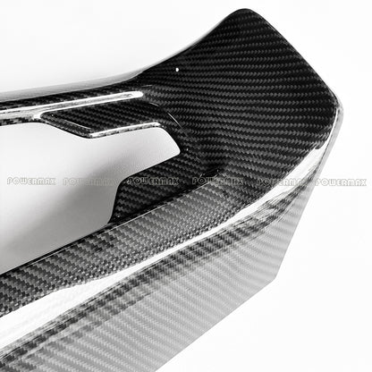 Dry Carbon Fiber Rear Waterfall Wireless Charging Panel Frame Trim for 2020+ Chevrolet Corvette C8 Stingray Z51 Z06 Coupe