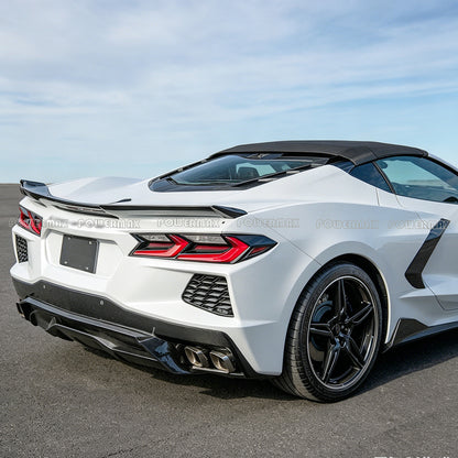 Carbon Fiber 5v5 Style Ducktail Rear Trunk Spoiler For Chevrolet Corvette C8 Stingray Z51 Z06 Coupe