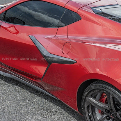 Dry Carbon Fiber Stick-On Side Door Handle Covers Trim For Chevrolet Corvette C8 Z06