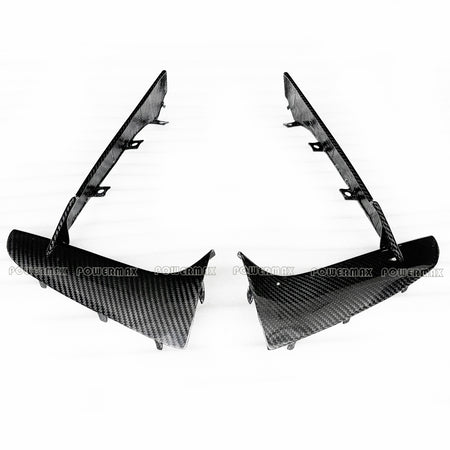 Dry Carbon Fiber OEM Style Front Bumper Grille Air Vent Inserts For Chevrolet Corvette C8 Stingray 2020+