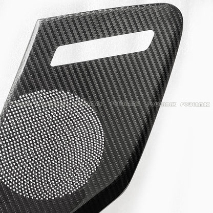Dry Carbon Fiber Interior Door Speaker Cover Trims for 2020+ Chevrolet Corvette C8 Stingray Z51 Z06 (2-Piece Set)
