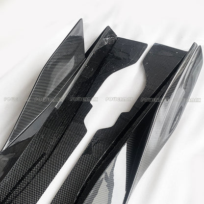 AD Style Dry Carbon Fiber Side Skirts Rocker Panel Extensions for 2020+ Chevrolet Corvette C8 Stingray Z51